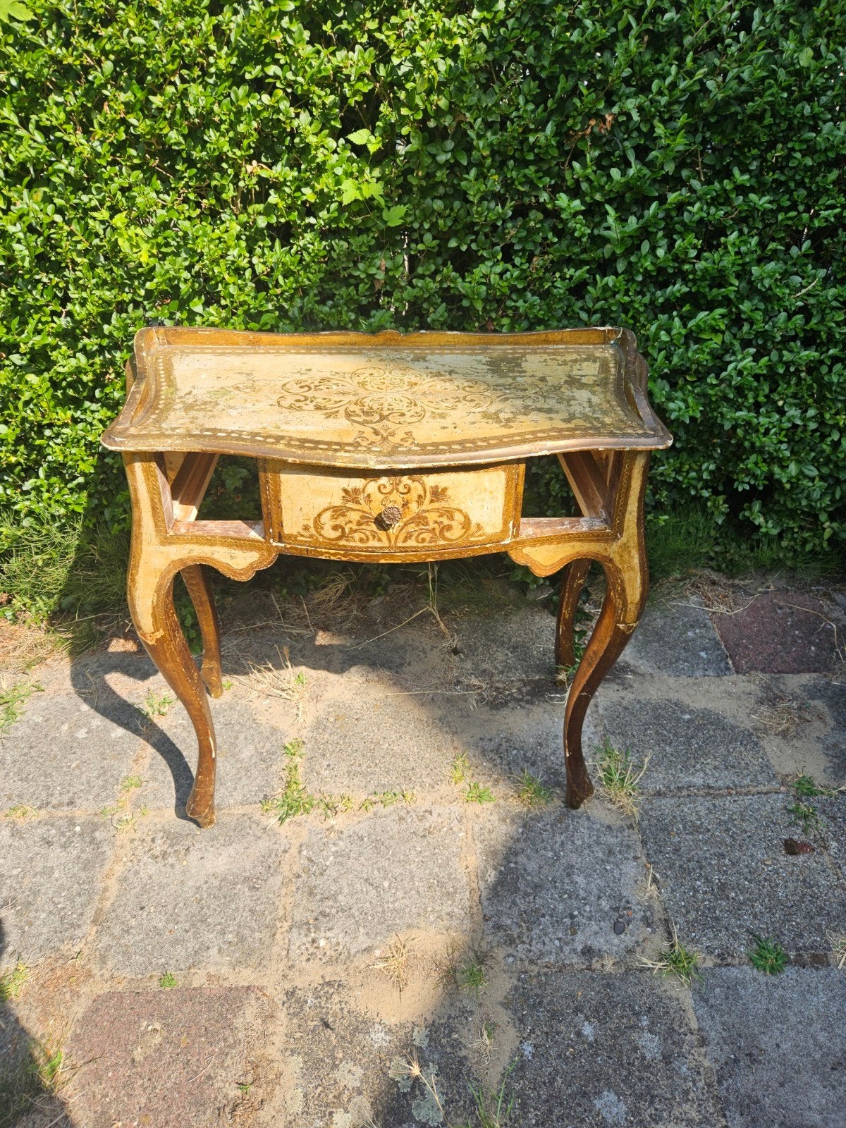 Florentijnse stijl bijzettafel met lade - Jaren '50/'60, Ophalen