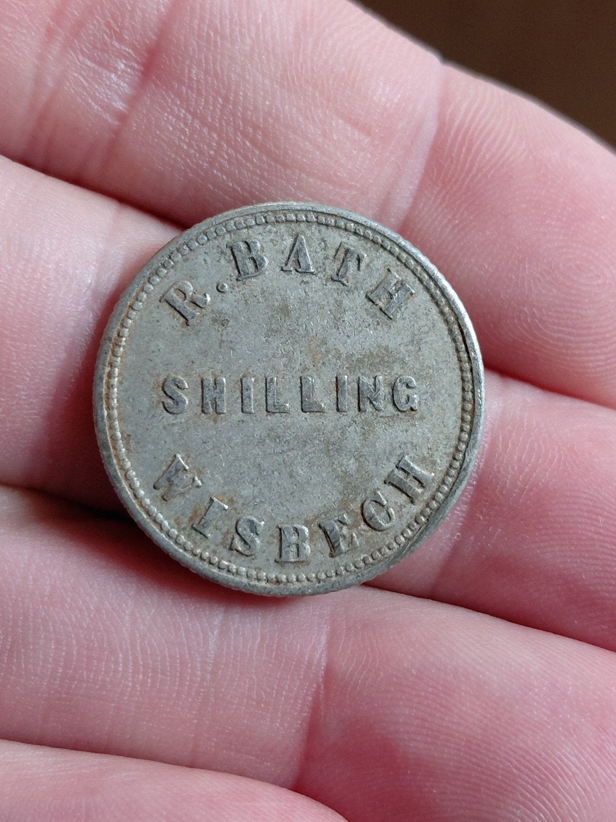 R. Bath Shilling Wisbech Token Munt, Ophalen of Verzenden