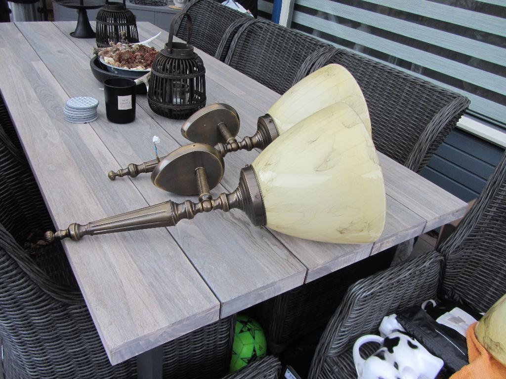 2 PRACHTIGE GROTE ART DECO WANDLAMPEN, Ophalen, Gebruikt, ART DECO