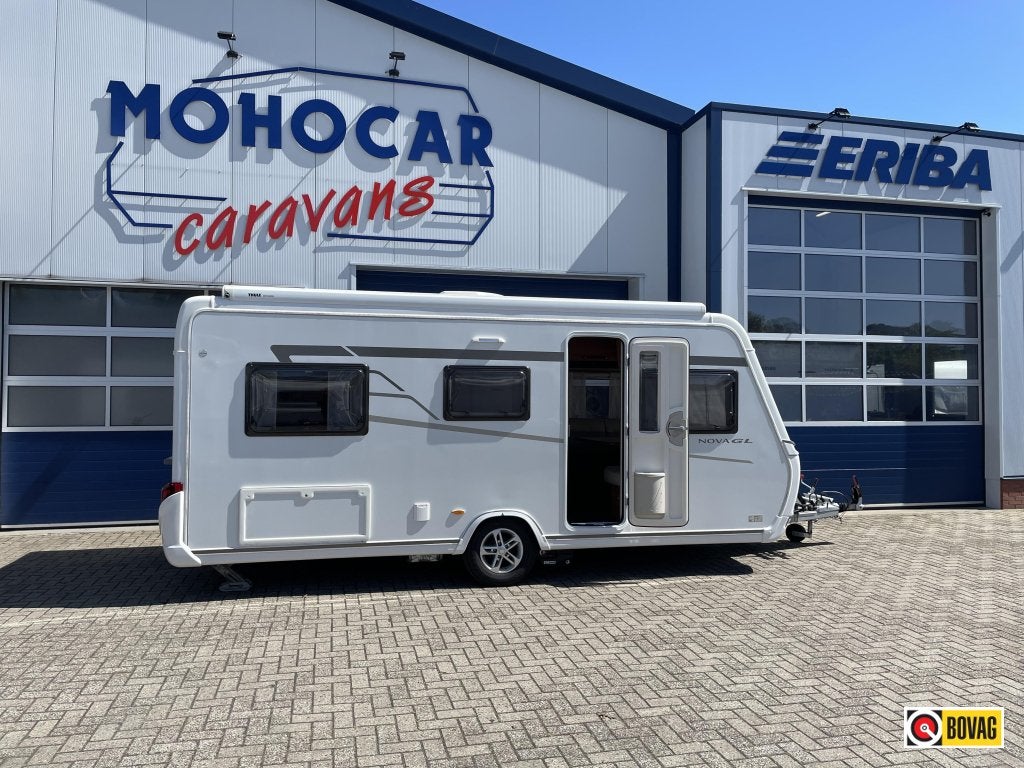 Eriba Nova GL 485 Mover, Thule, airco, Caravans en Kamperen, Caravans, Rondzit, Schokbreker, Tot en met 2, Bedrijf