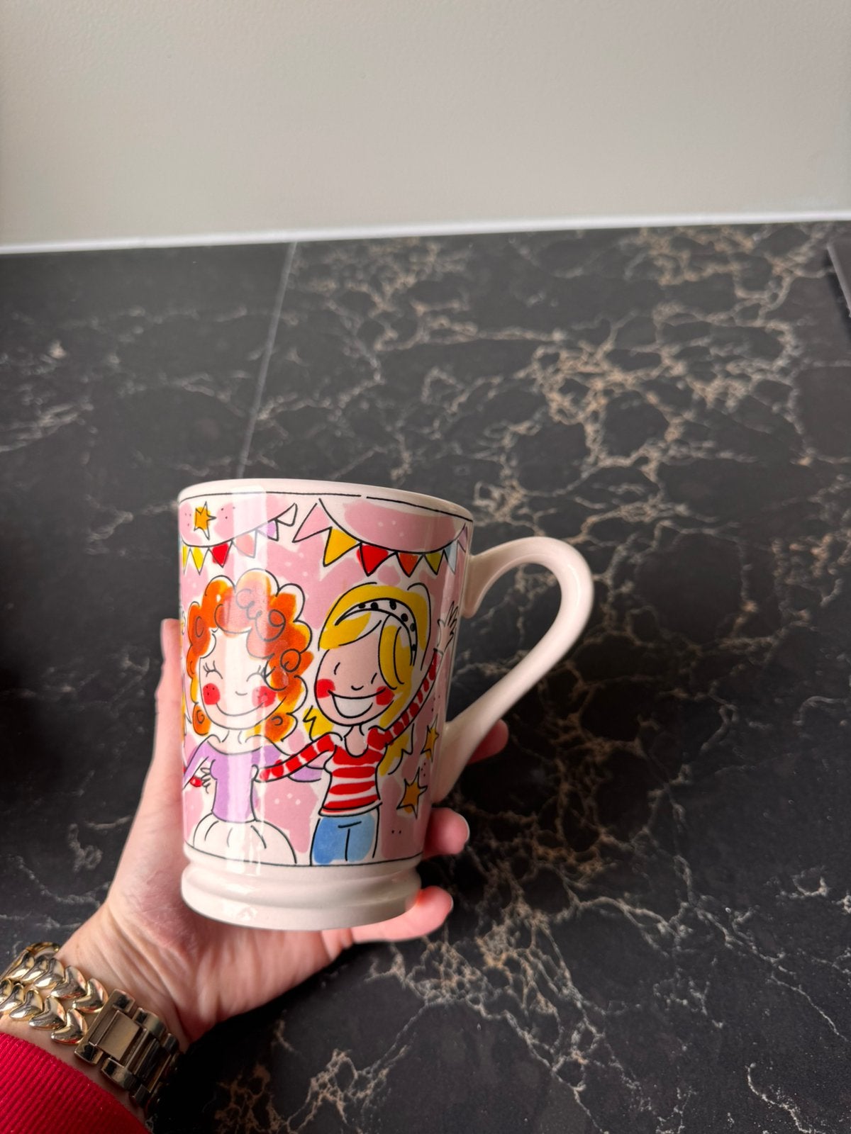Mok 16 jaar blond amsterdam, Ophalen, Zo goed als nieuw, Aardewerk, Kop(pen) en/of Schotel(s)