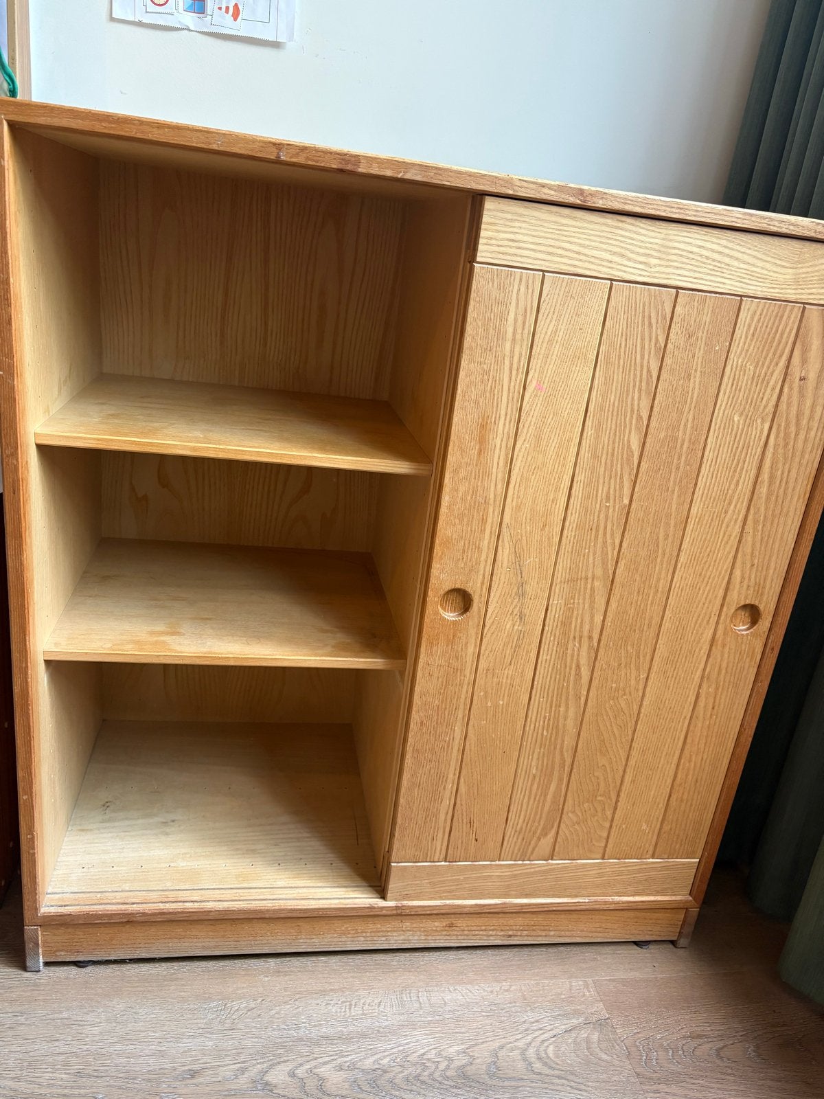 2x Stevige houten kasten met schuifdeuren - 80x80x38 cm, Huis en Inrichting, Kasten | Overige, Ophalen, Gebruikt