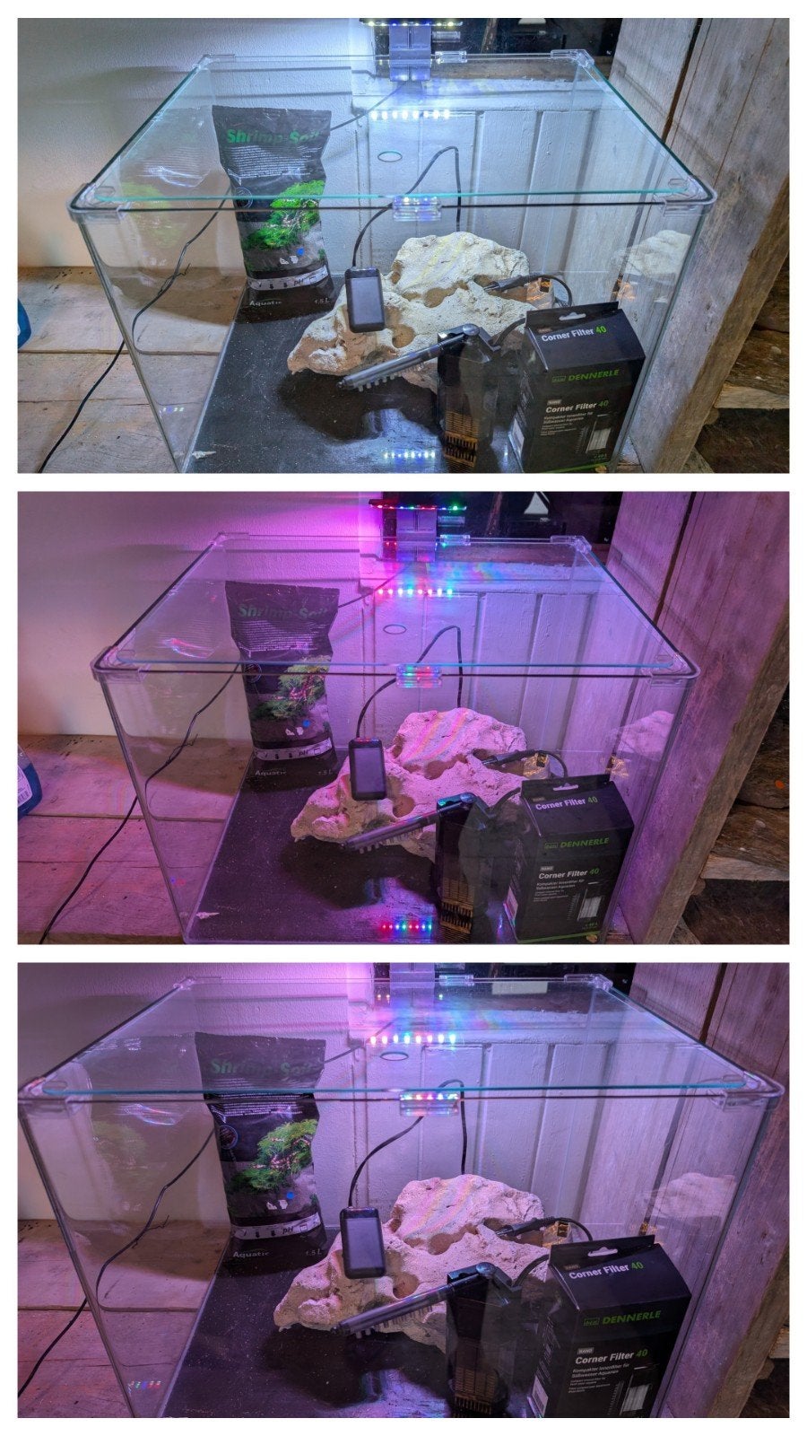 Dennerle aquarium 70 L met platte verwarming,filter led verl, Ophalen, Dennerle, Zo goed als nieuw, Leeg aquarium