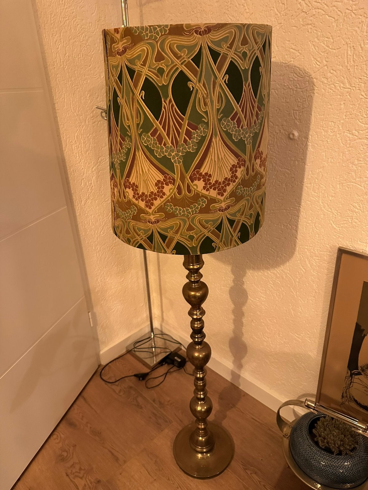 Vintage hollywood regency messing vloerlamp/ liberty london, Ophalen of Verzenden, Zo goed als nieuw, 150 tot 200 cm