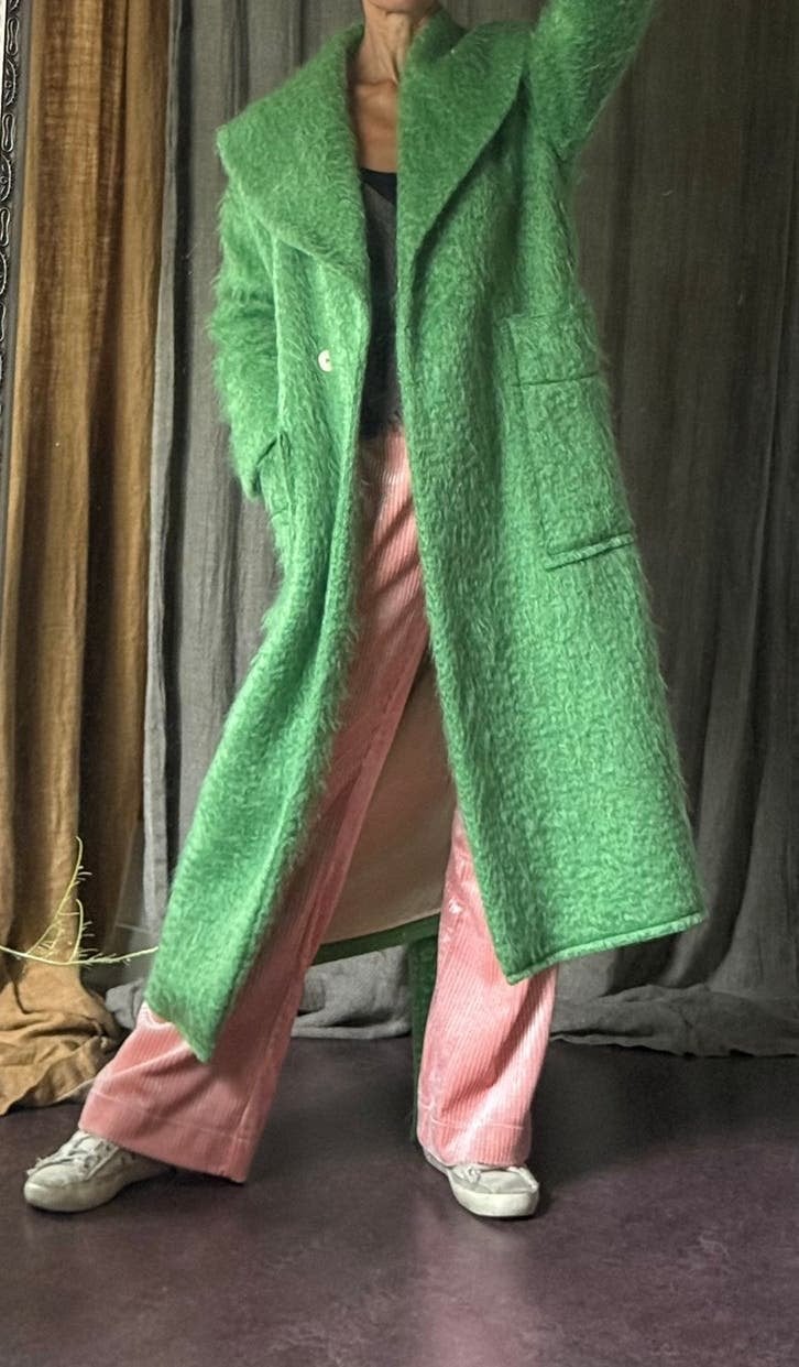 Wauwwww mohair winterjas mantel  erika Cavalinni vib 38, Ophalen of Verzenden, Nieuw, Maat 38/40 (M), Groen