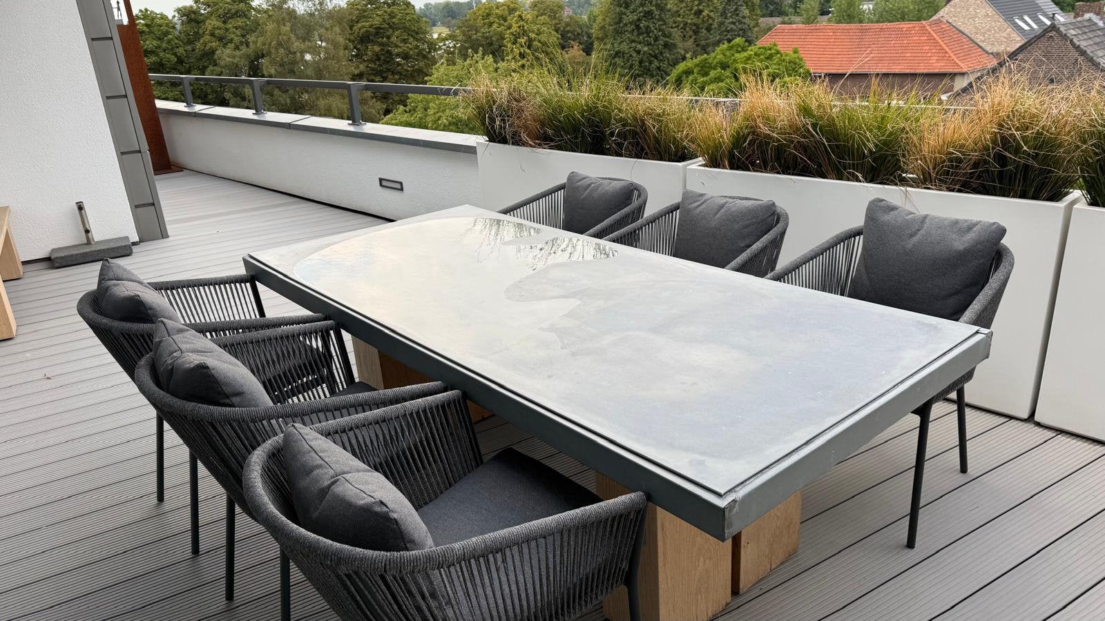 6x buitenstoelen touw van jysk, Ophalen, Zo goed als nieuw, Kunststof