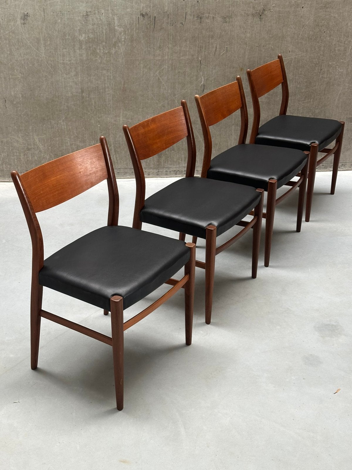 Set/4 Pastoe Teak Eetkamerstoelen Sa10 Cees Braakman, Huis en Inrichting, Ophalen, Gebruikt, Bruin, Vintage