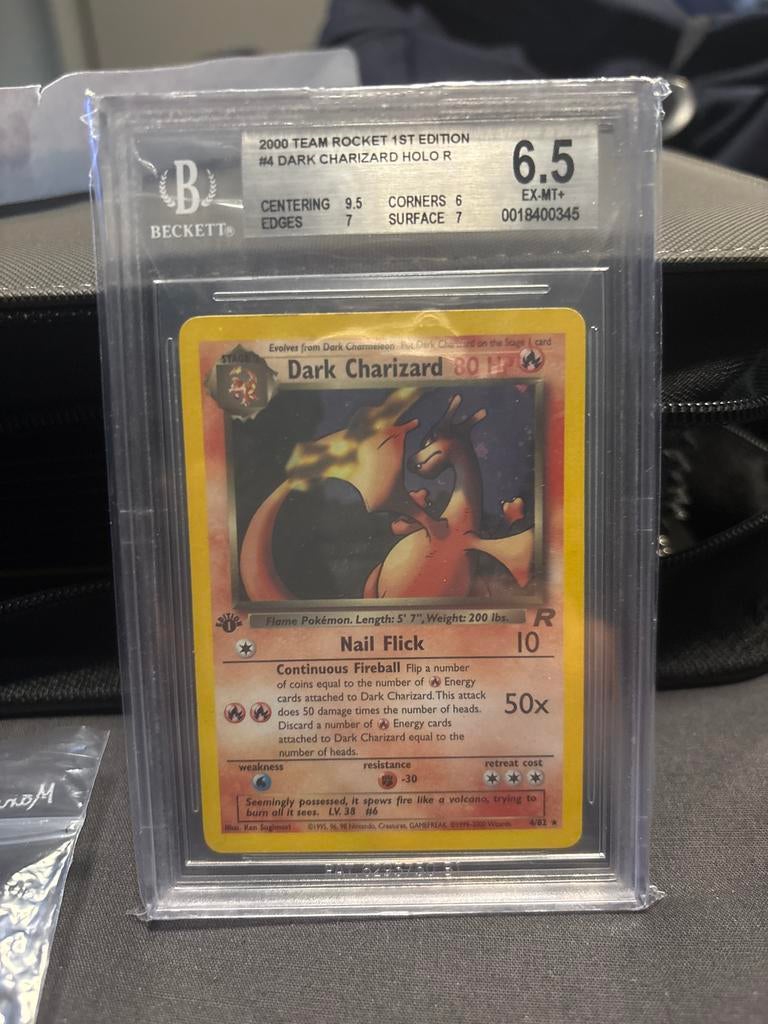 Dark Charizard 1st Edition Holo BGS 6.5 Team Rocket, Ophalen of Verzenden, Gebruikt, Losse kaart, Foil