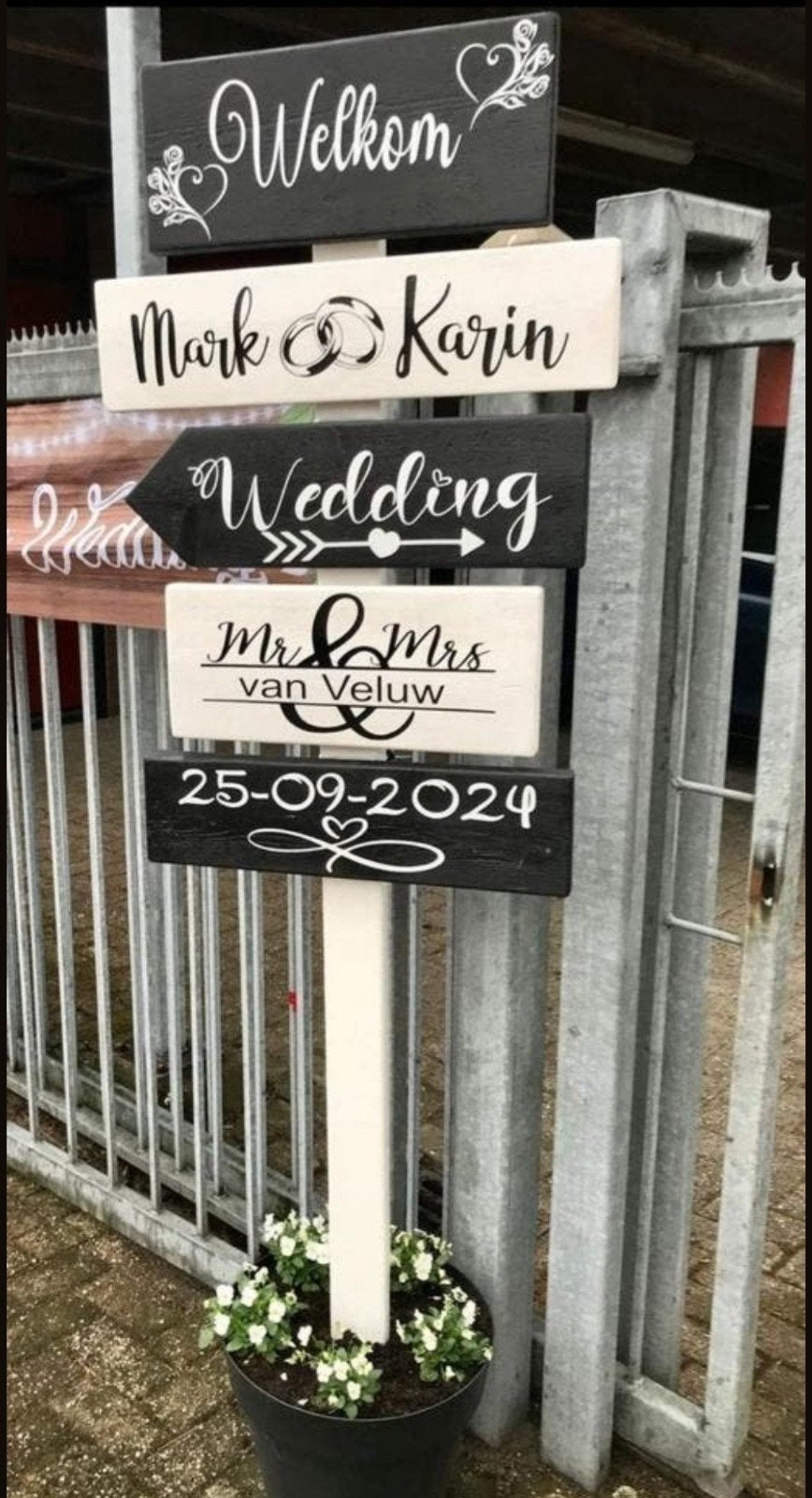 Wegwijzers bruiloft Huwelijk Trouwen verloving feestjes, Ophalen of Verzenden, Nieuw