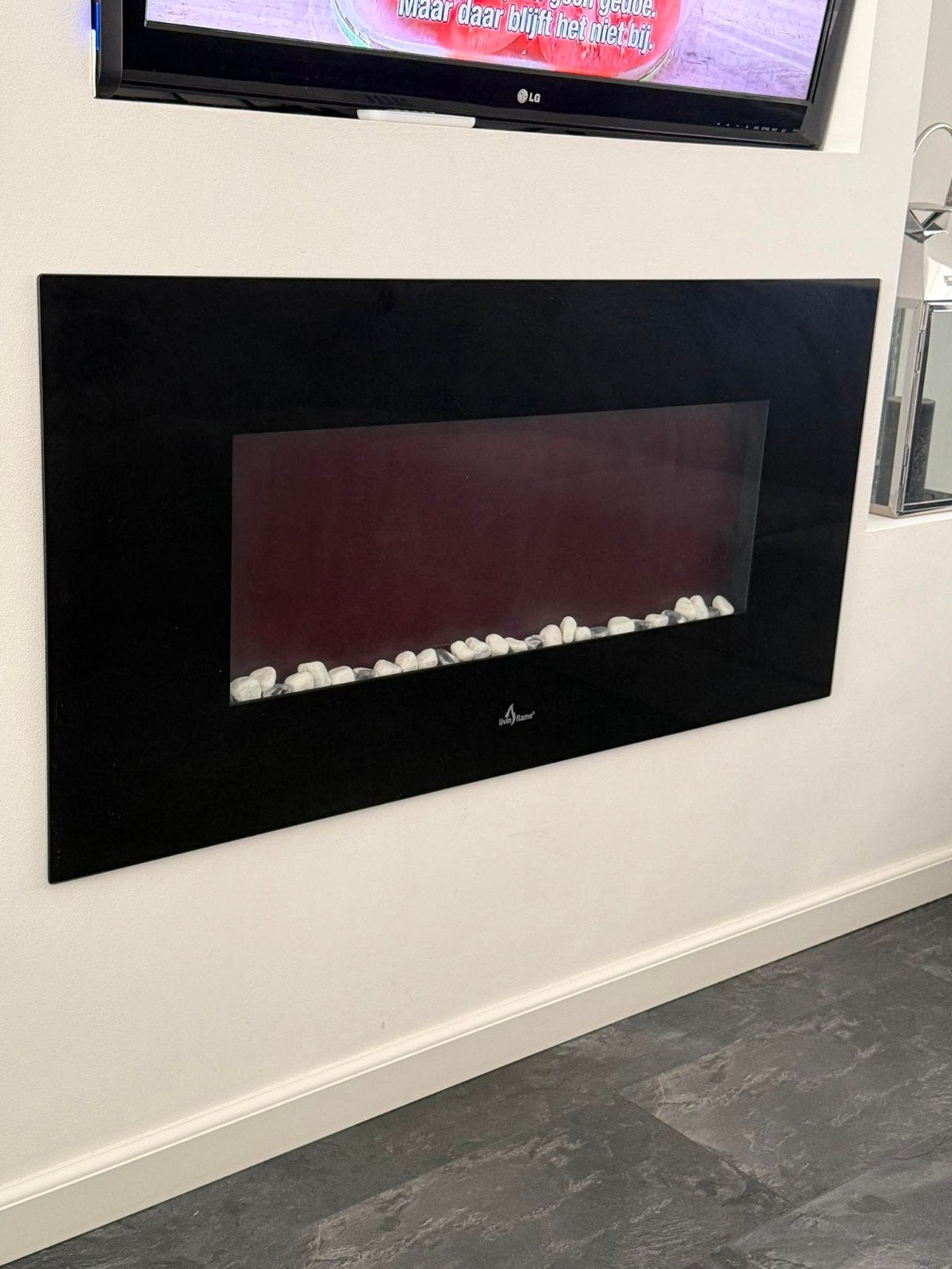 Livin’ Flame elektrische wandhaard met vlameffect, Huis en Inrichting, Ophalen of Verzenden
