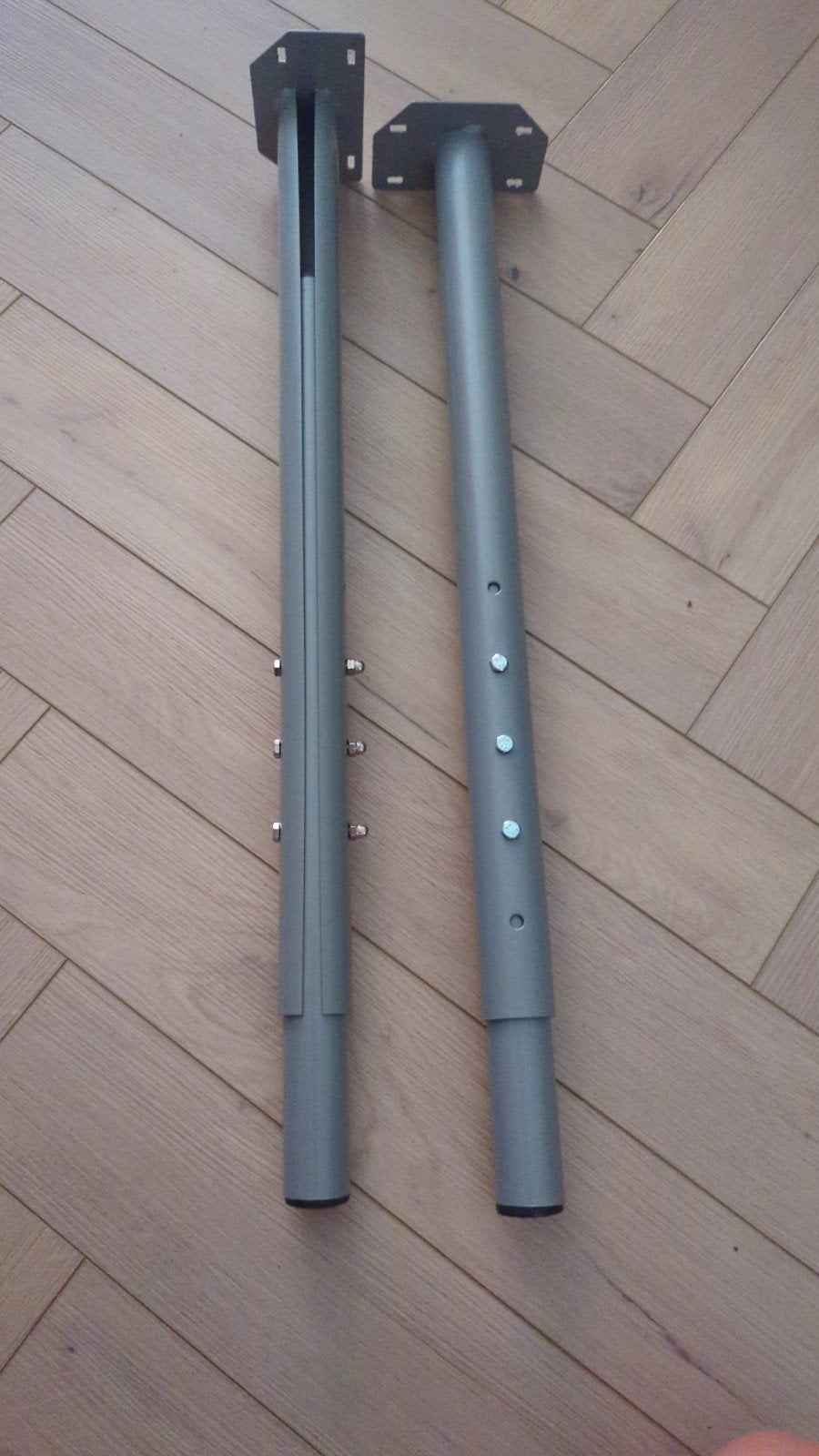 Tafelpoten metaal grijs verstelbaar, Ophalen, Minder dan 50 cm, 50 tot 100 cm, Rond
