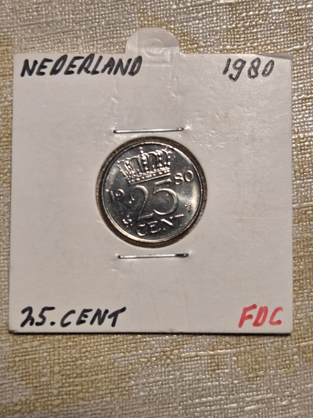 Nederland 25 cent 1980 Koningin Juliana FDC, Ophalen of Verzenden, Koningin Juliana, 25 cent, Losse munt