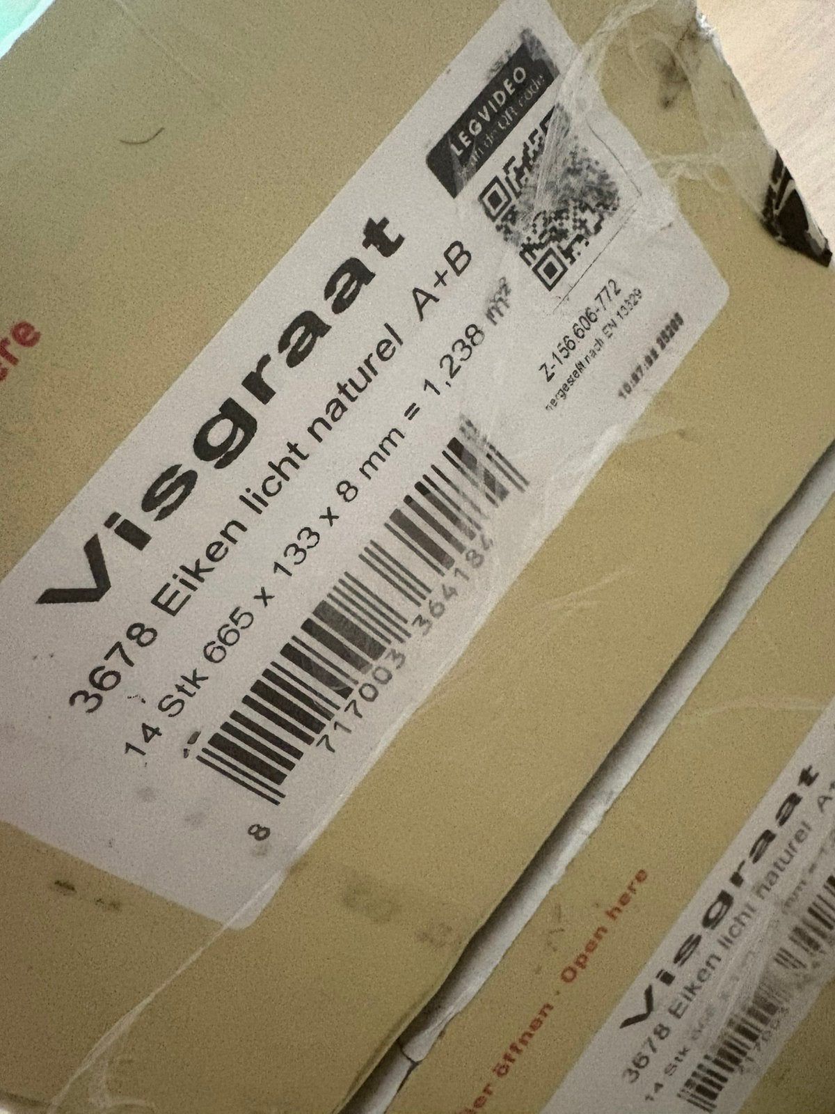 Visgraat laminaat 5 dichte pakken, Ophalen, 50 tot 150 cm, Nieuw, 5 tot 10 m²