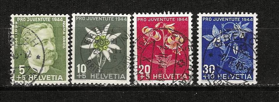 Zwitserland 439-442, Ophalen of Verzenden, Gestempeld