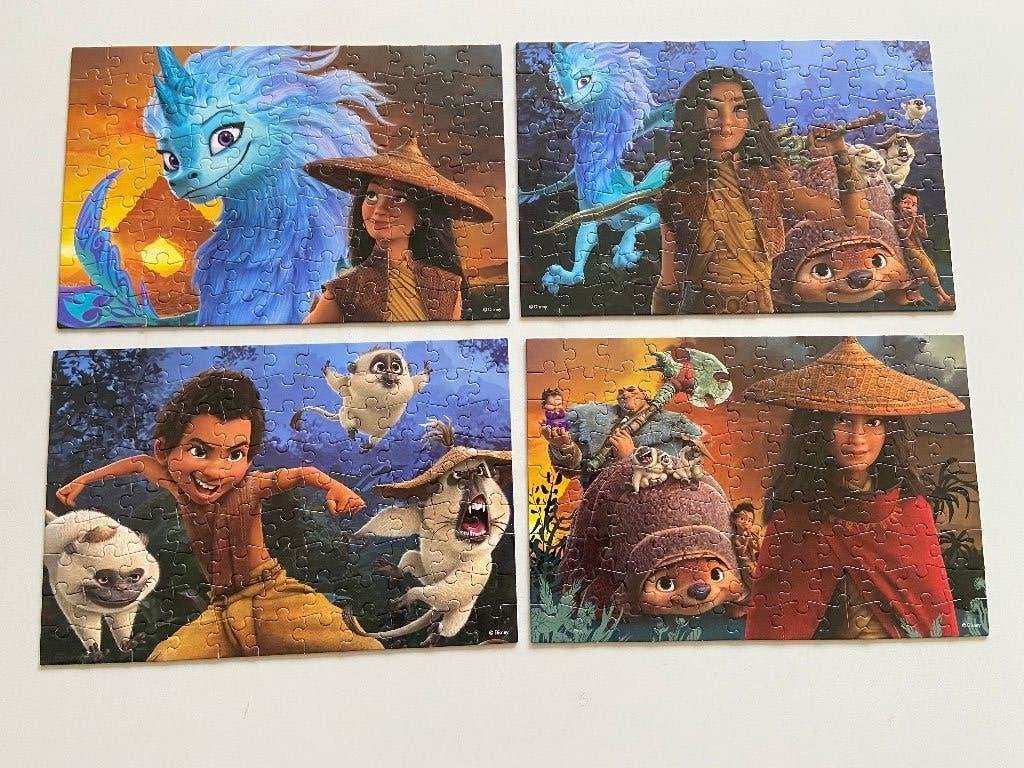 4 x puzzel Raya  The Last Dragon, Ophalen, Overige figuren, Zo goed als nieuw, Overige typen