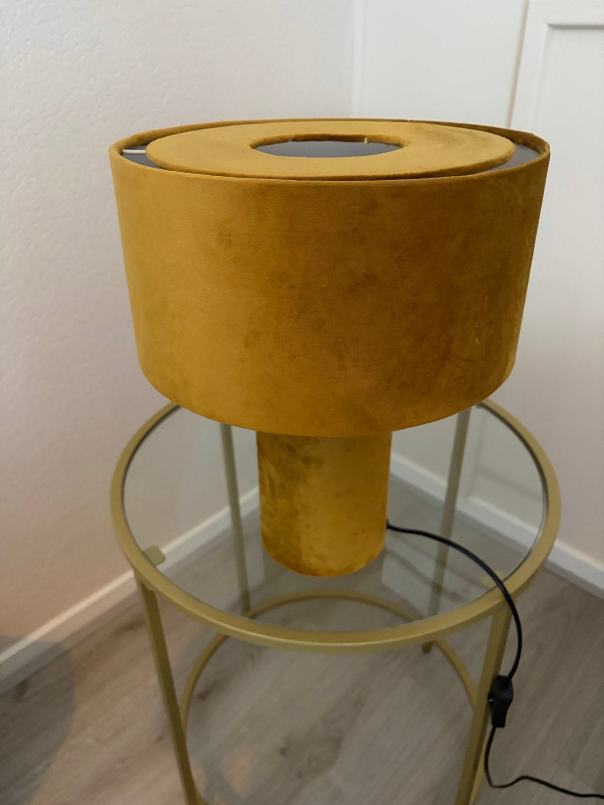 Gouden staande lamp Kwantum, Ophalen, E27 (groot), Zo goed als nieuw, Minder dan 100 cm