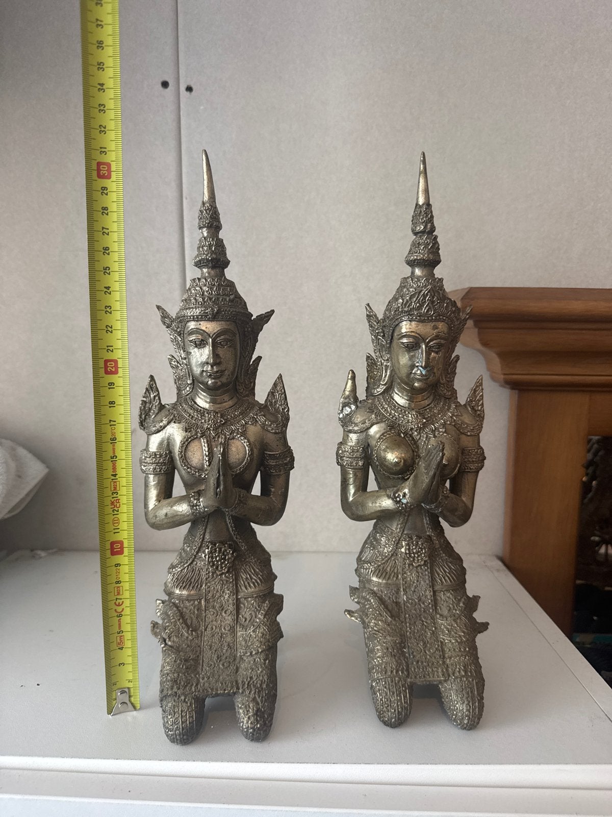 Set van 2 Thaise tempel wachter tempelwachter brons, Zilver, Overige onderwerpen, Ophalen of Verzenden, Handgemaakt