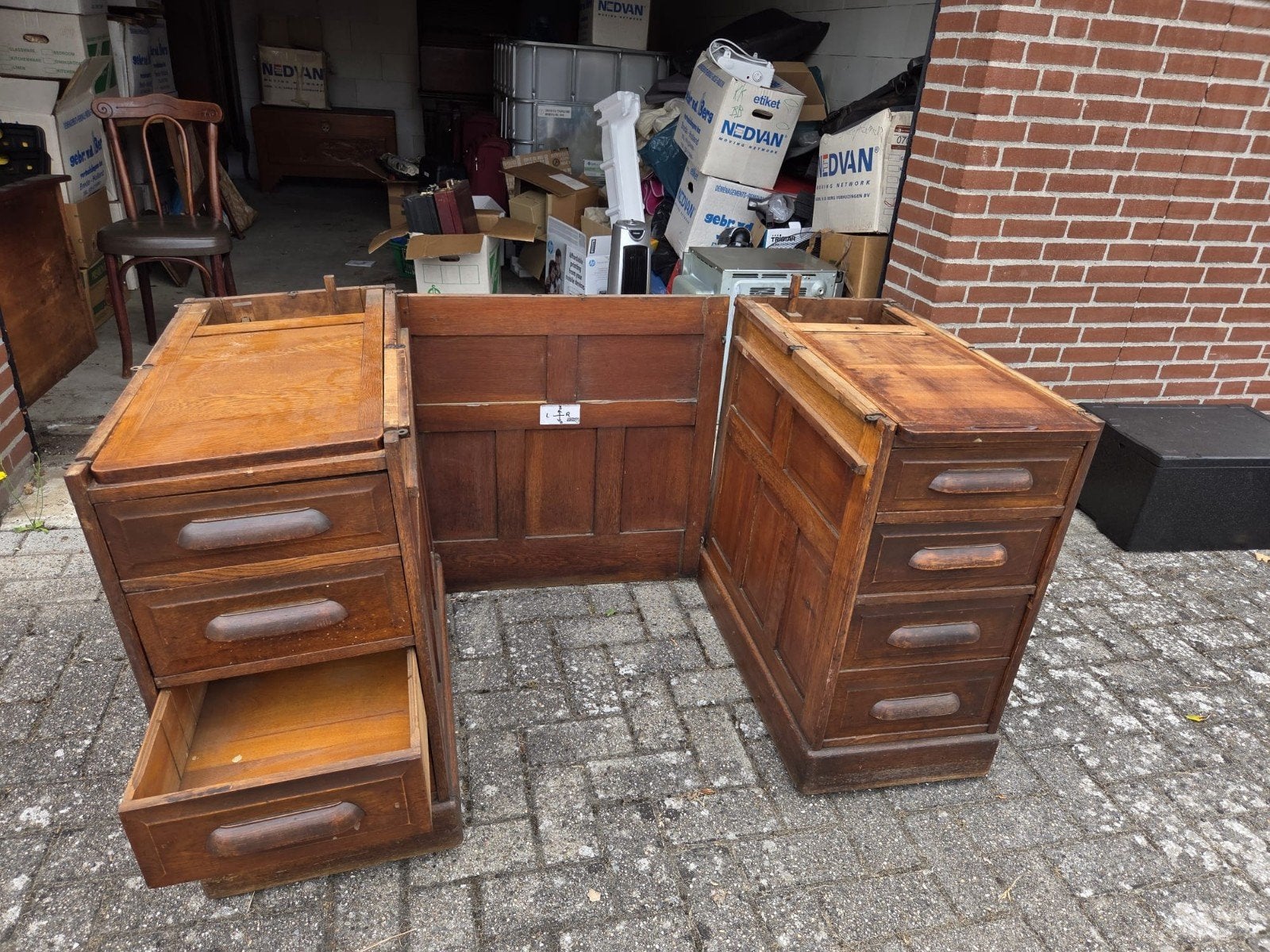 Antiek Rolbureau met bijpassende stoel - opknapper, Ophalen