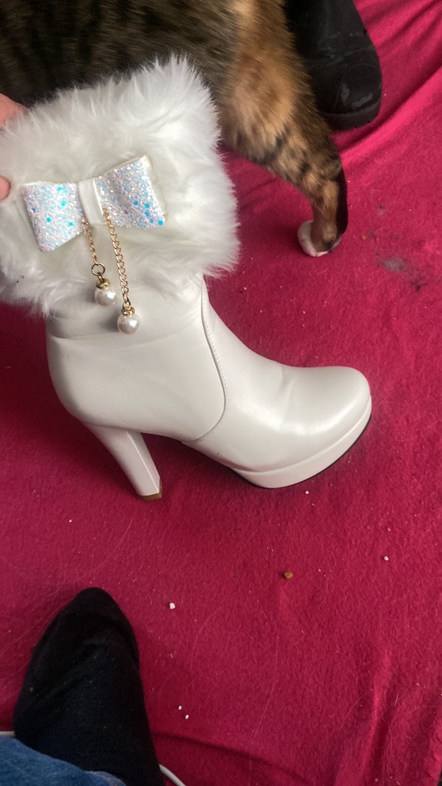 Hak schoenen 35, Wit, Lage of Enkellaarzen, Ophalen of Verzenden, Zo goed als nieuw