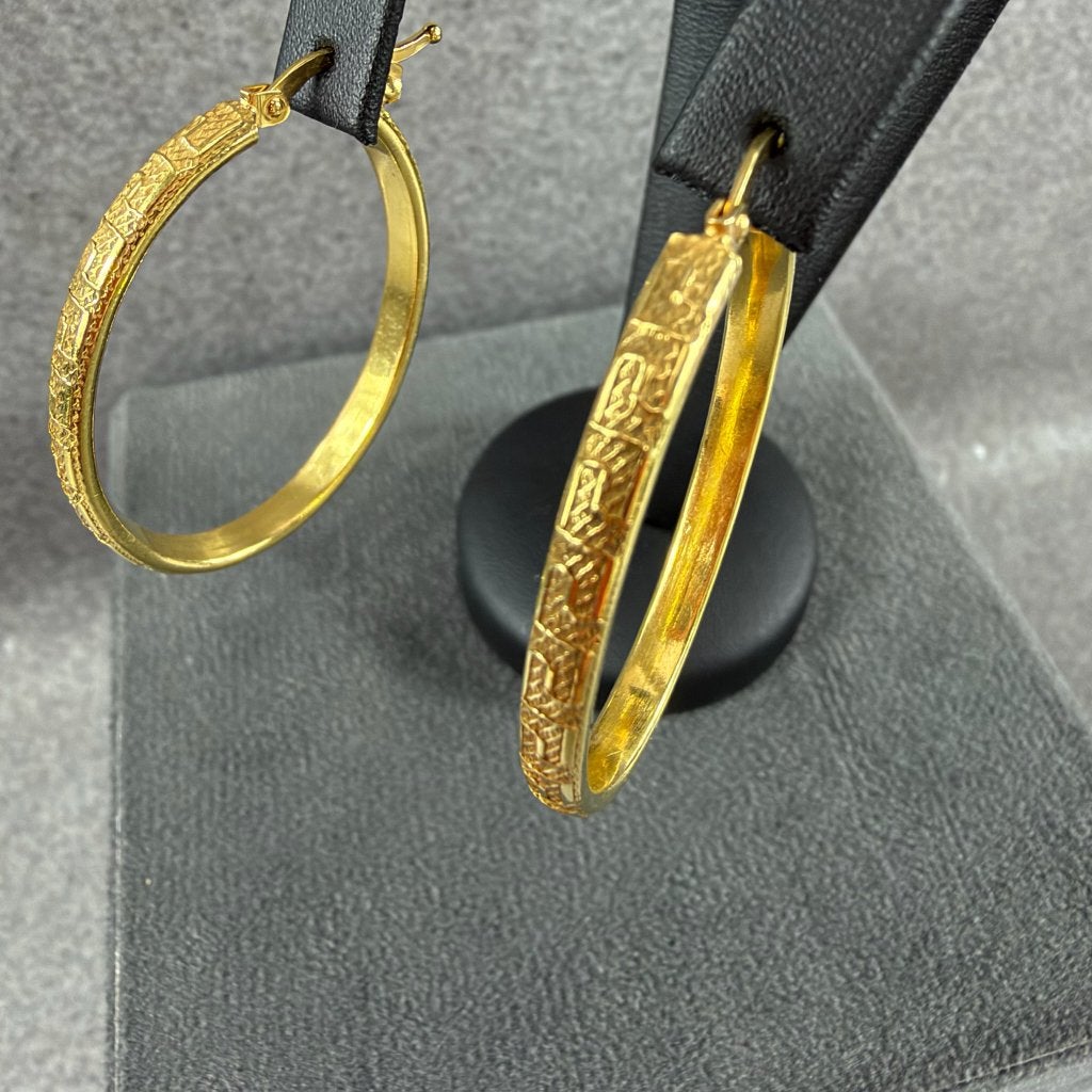 Gouden Oorbellen | 18k | 8,42g | creolen ovaal 3,5cm| 417214, Ophalen of Verzenden, Goud, Goud, Hangers
