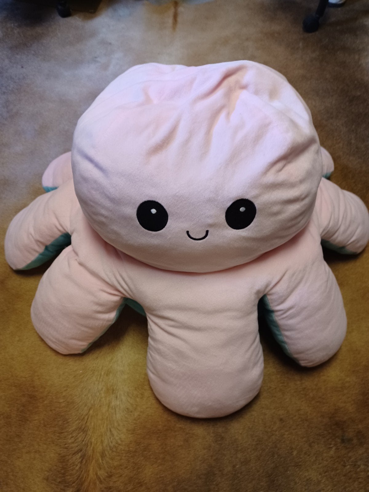 Grote omkeerbare octopus knuffel - Roze/Blauw, Overige typen, Ophalen of Verzenden, Zo goed als nieuw, Middelgroot (20 tot 80 cm)