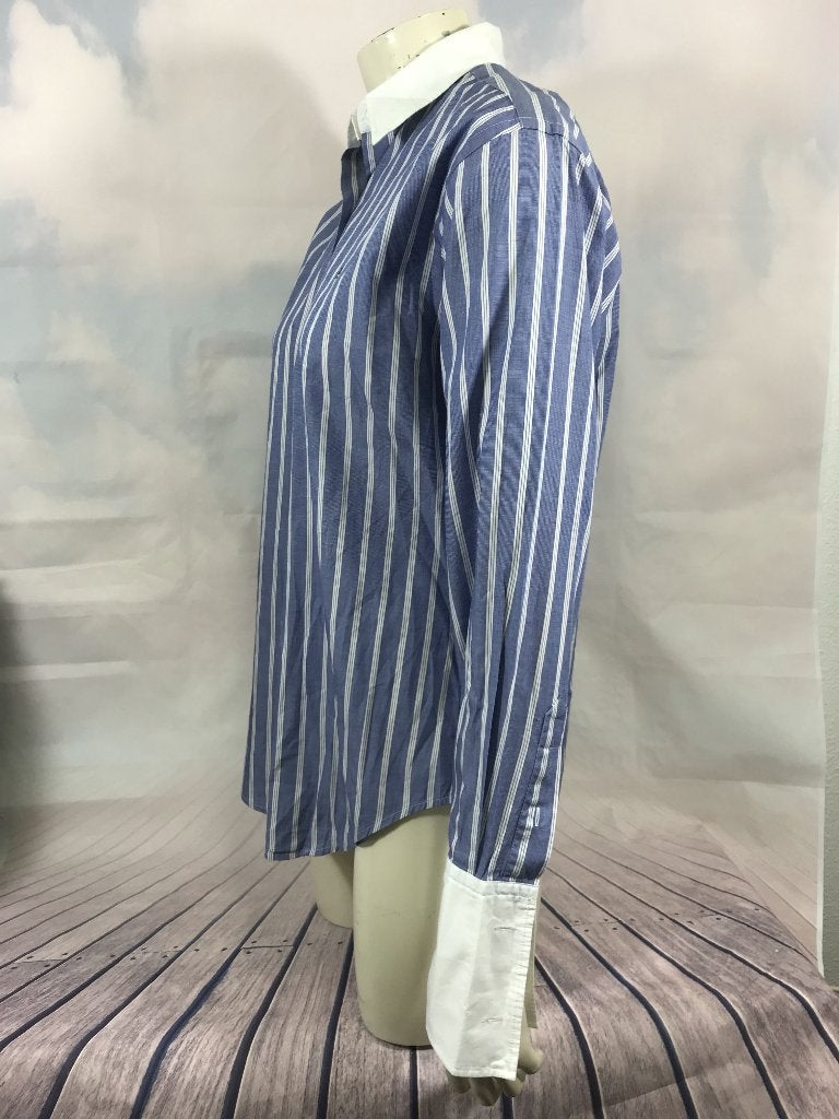 Ralph Lauren, Lauren  gestreepte blouse maat 4/34 (3C8), Tweedehands verkoop, Tweedehands verkoop, Blauw, Ophalen of Verzenden
