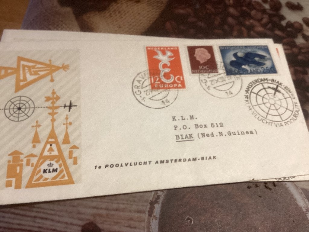 No4105 KLM AmsterdamTokio1-11-1958 Nederland jaargangen, Postzegels en Munten, Ophalen of Verzenden, Onbeschreven, Nederland
