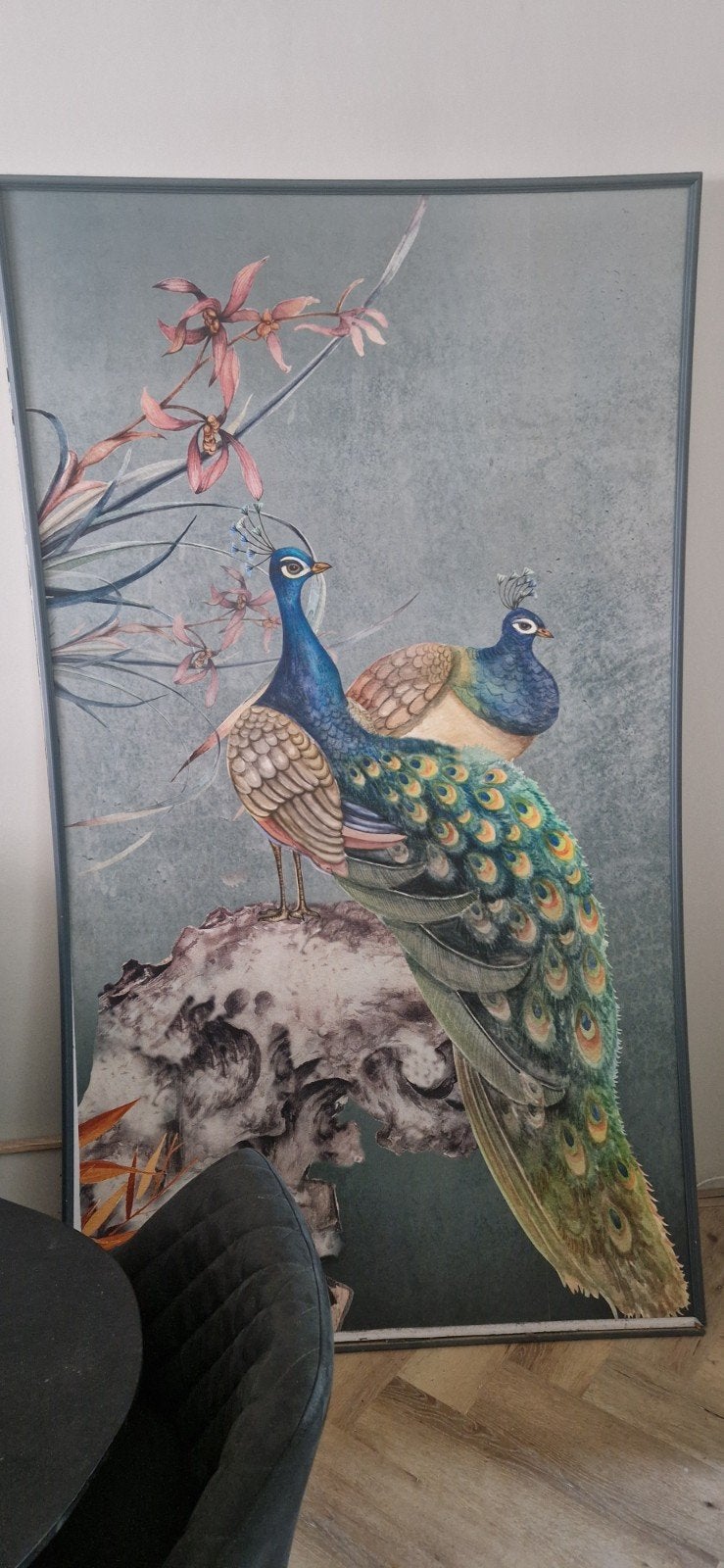 Grote Pauwen Poster op MDF - 120x210cm met Lijst, Ophalen