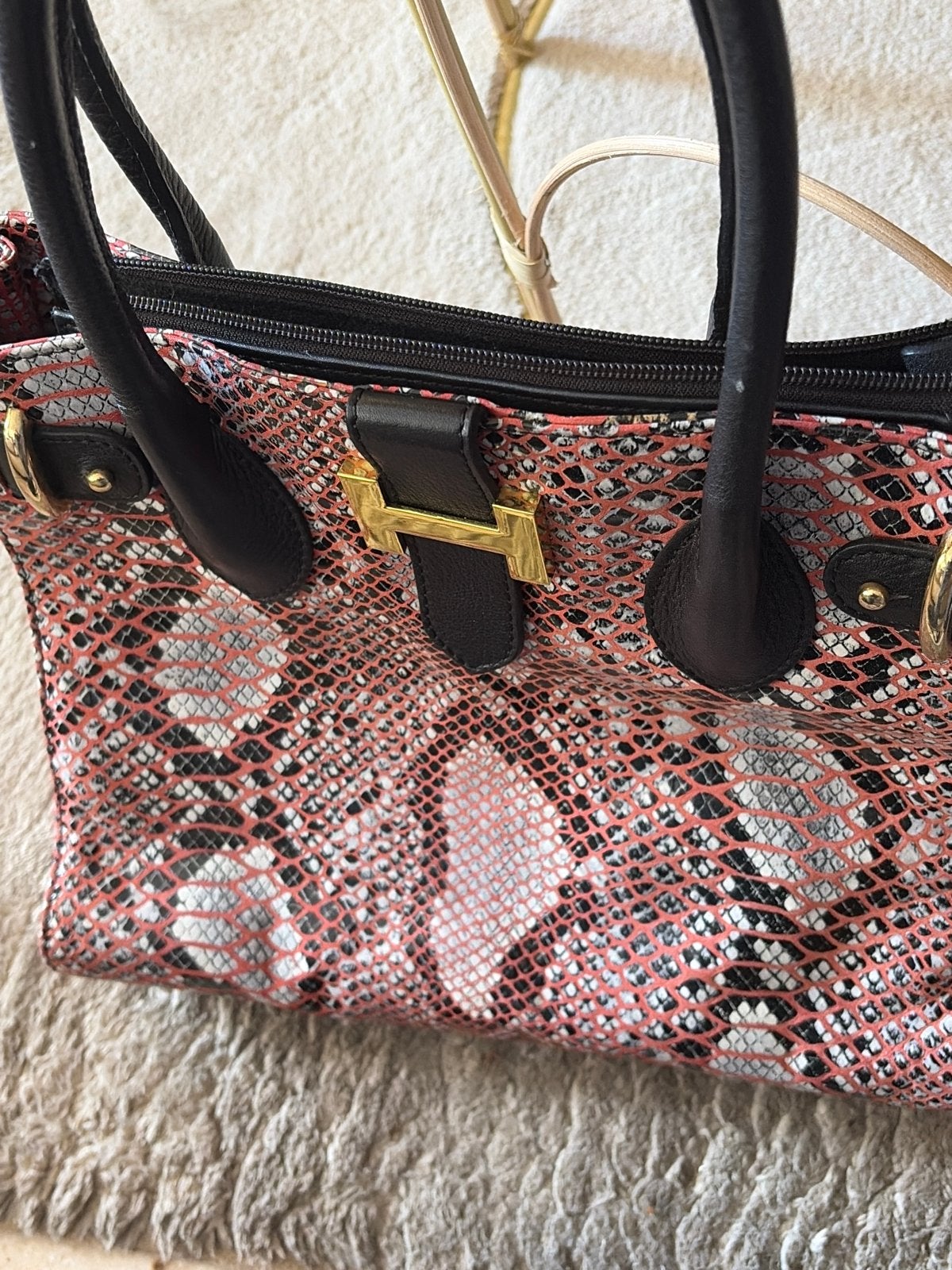 Stijlvolle handtas copy of a Hermes bag en gouden accenten, Sieraden, Tassen en Uiterlijk, Tassen | Damestassen, Ophalen of Verzenden