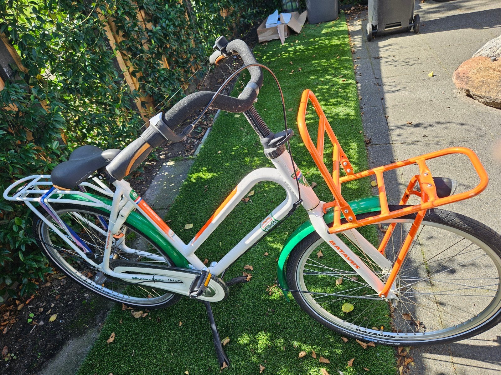Batavus fiets met lekke band, Ophalen, Terugtraprem, Versnellingen, Batavus
