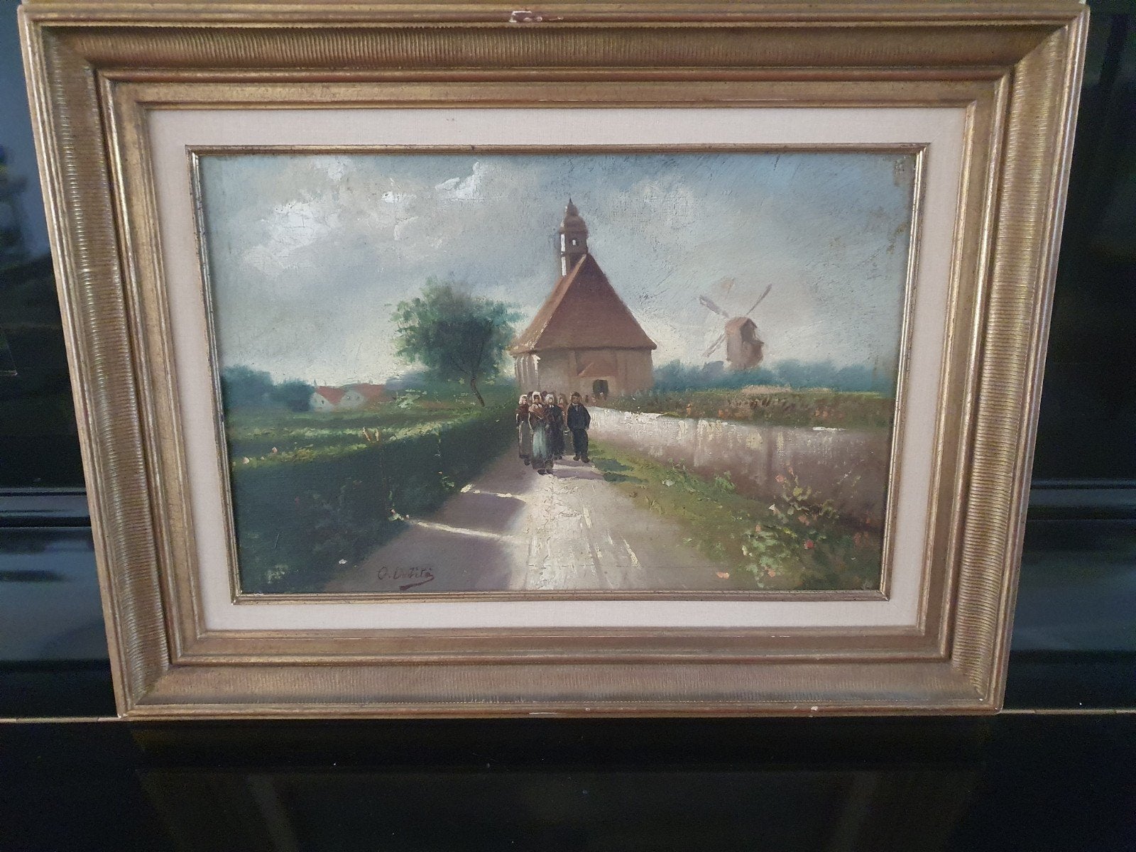 olieverf  O. Debits Franz Courtens  kerk van Philippine 1883, Antiek en Kunst, Kunst | Schilderijen | Klassiek, Ophalen