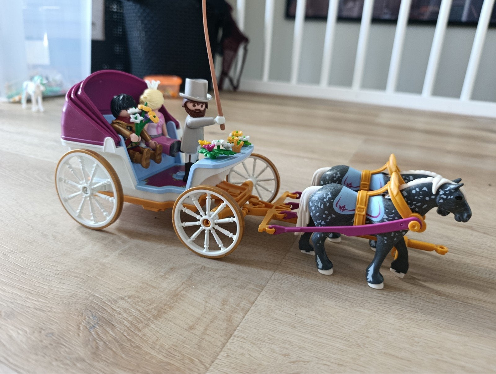 Playmobil Bruiloft Koets met Paarden - Zo goed als nieuw, Ophalen of Verzenden, Zo goed als nieuw, Complete set, Voertuig