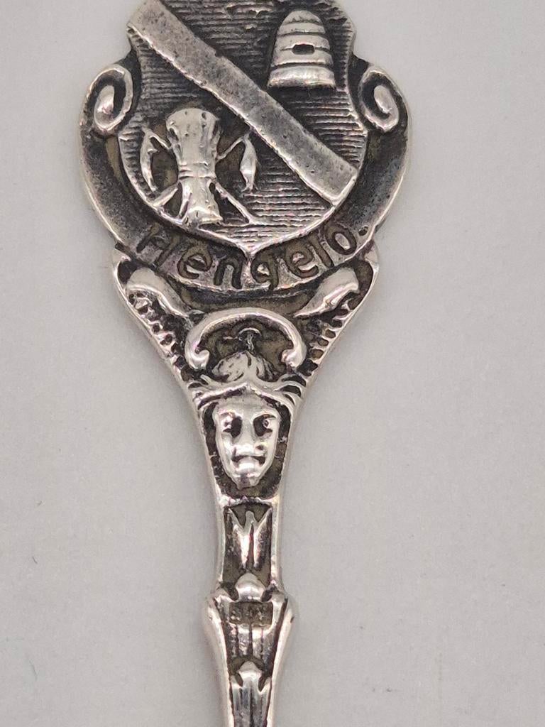 Antieke zilveren lepel met wapen van Hengelo, Antiek en Kunst, Antiek | Goud en Zilver, Verzenden, Zilver