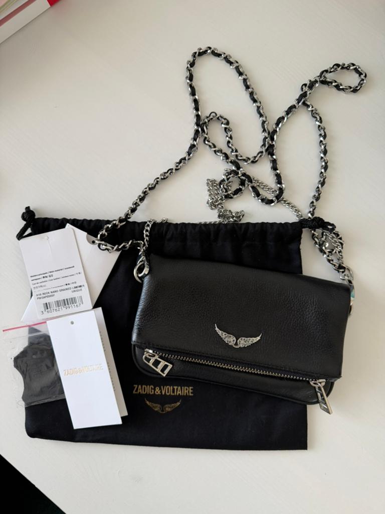 Zadig & Voltaire rock nano clutch, Sieraden, Tassen en Uiterlijk, Tassen | Damestassen, Ophalen of Verzenden, Nieuw, Zwart, Schoudertasje