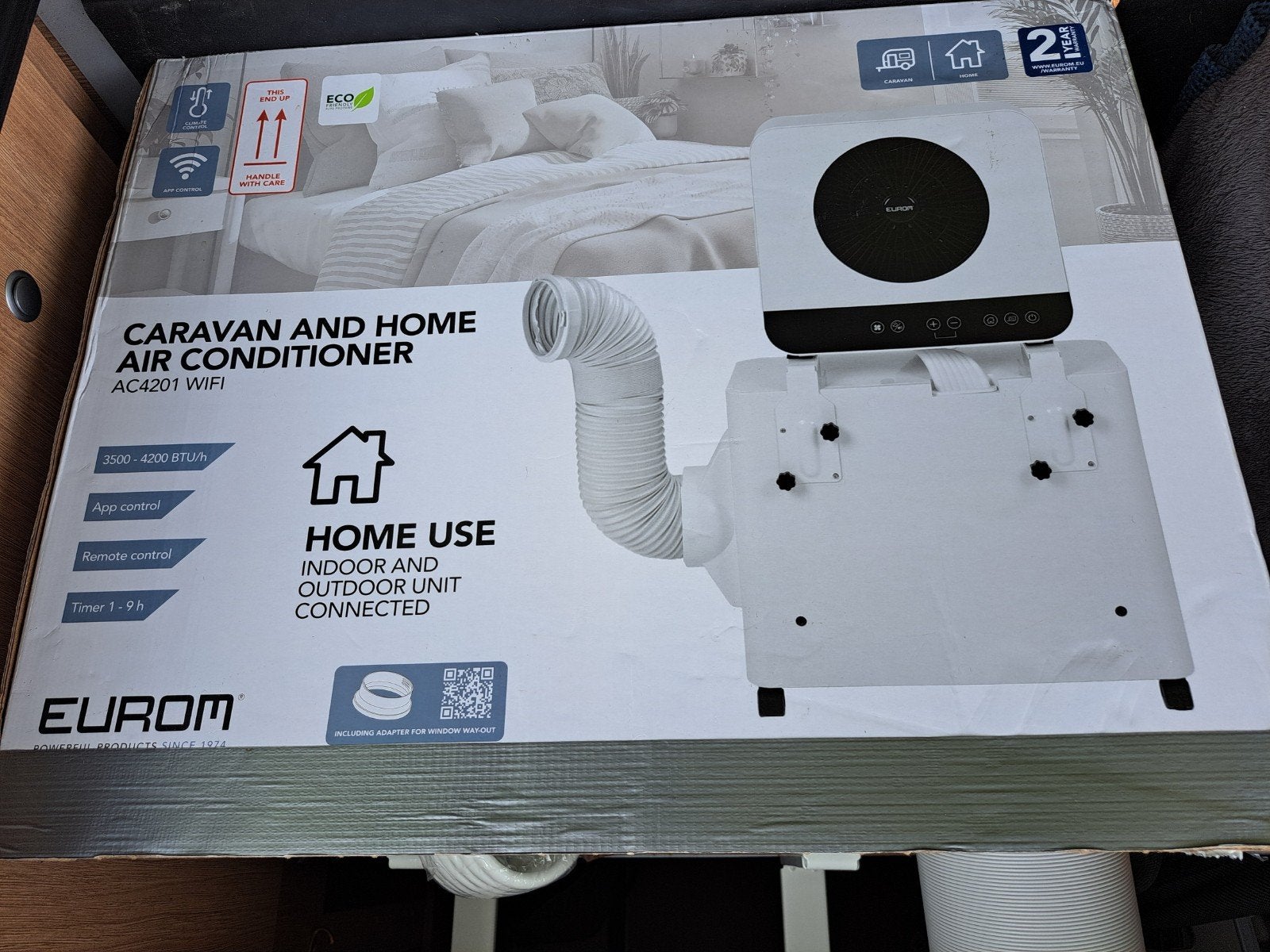 Eurom AC4201 WiFi Carava n & Home Air Conditioner, Witgoed en Apparatuur, Airco's, Minder dan 60 m³, Timer, 3 snelheden of meer