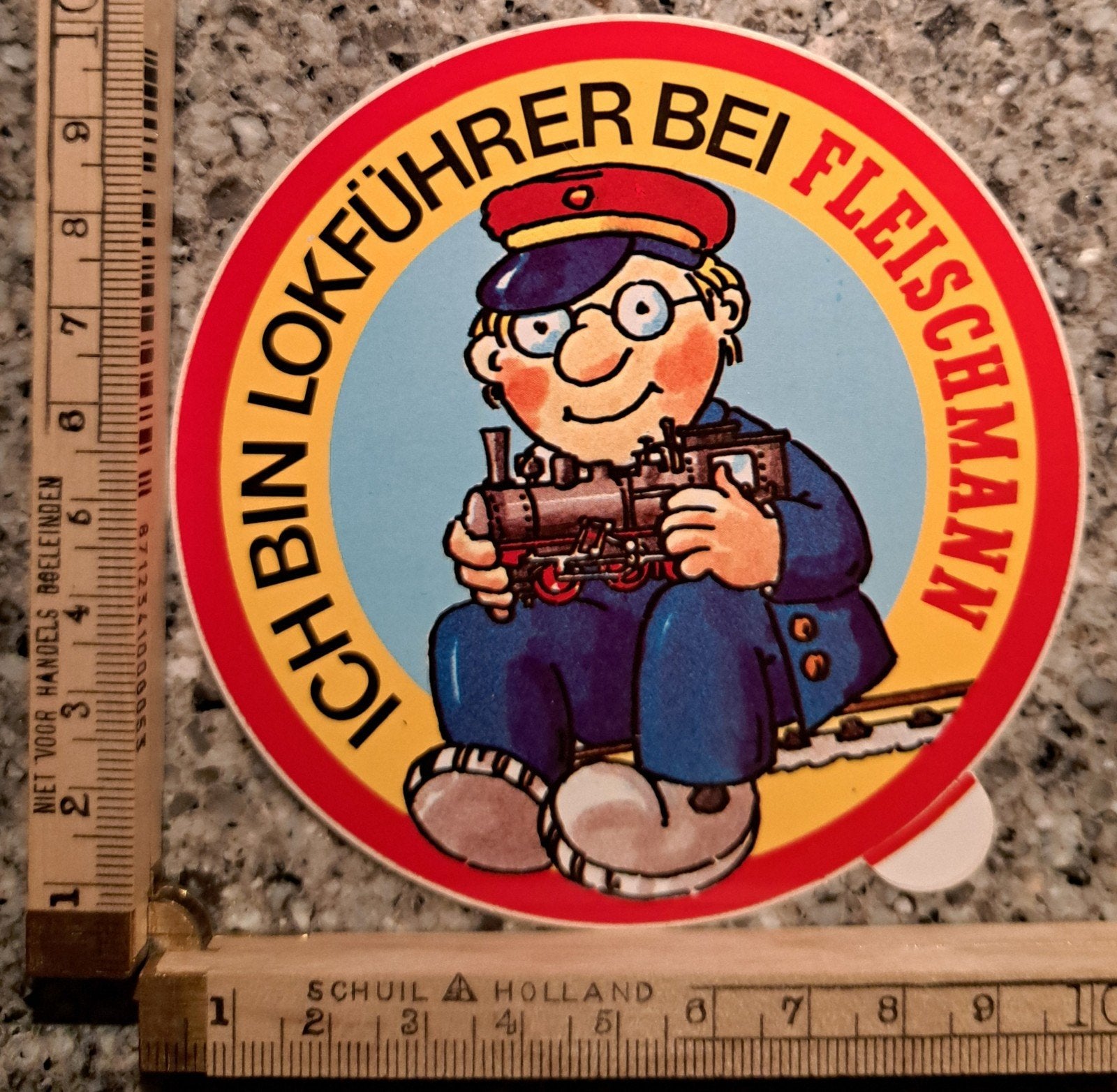 Vintage sticker modeltrein Fleischmann logo merk strip, Ophalen of Verzenden, Zo goed als nieuw