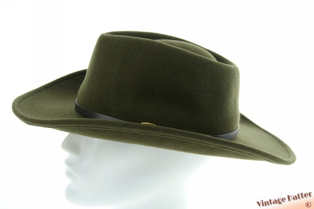 Outback gleufhoed Heather Eden olijfgroen wolvilt 61 =XL new, 60 cm (XL, 7½ inch) of meer, Hoed, Heather, Nieuw