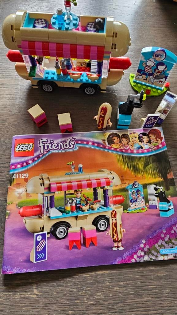 LEGO Friends Hotdogkraam 41129 - Compleet met boekje, Ophalen, Zo goed als nieuw, Overige merken