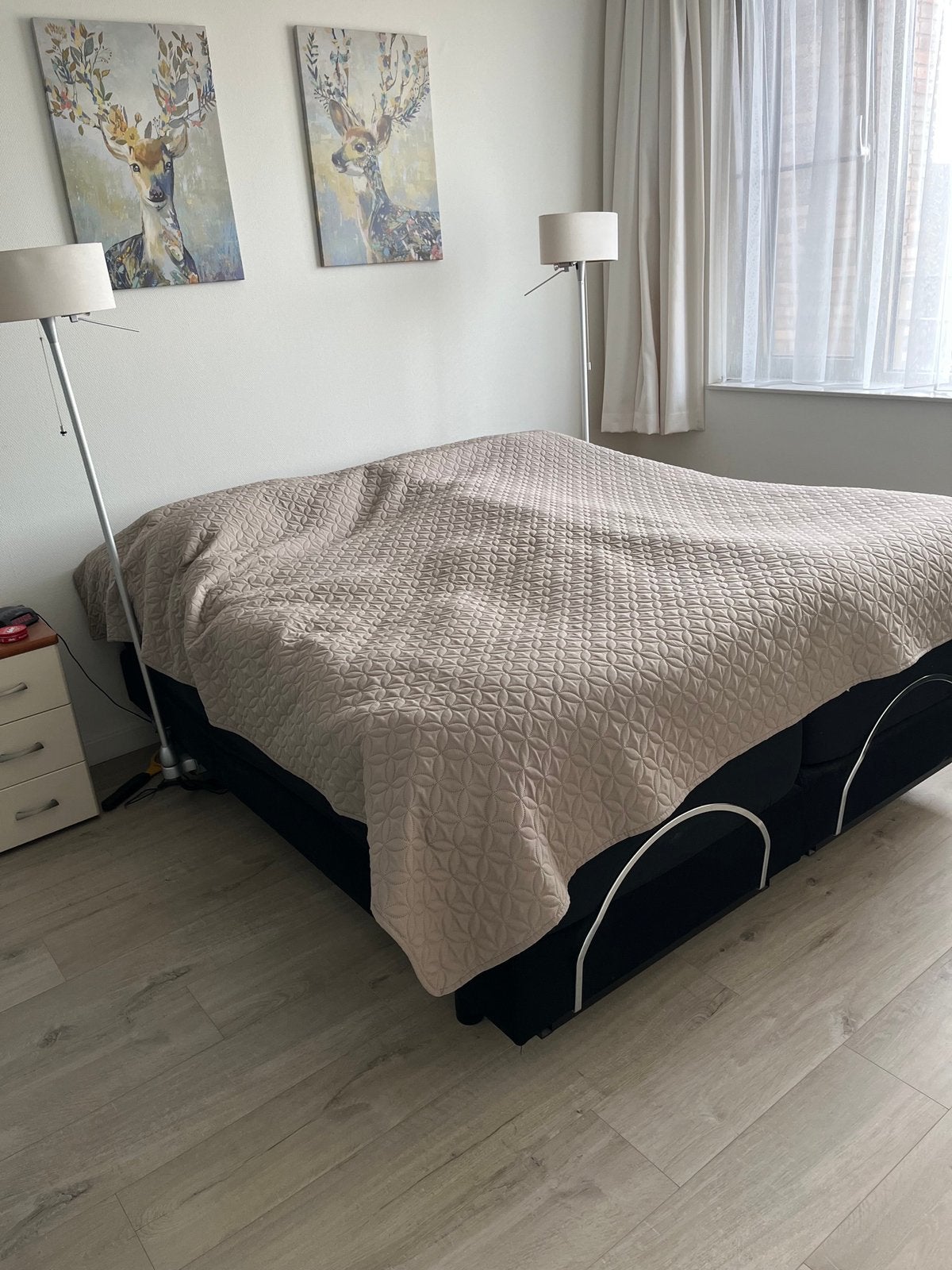 Auping boxspring., Huis en Inrichting, Ophalen, 90 cm, Eenpersoons, Zwart