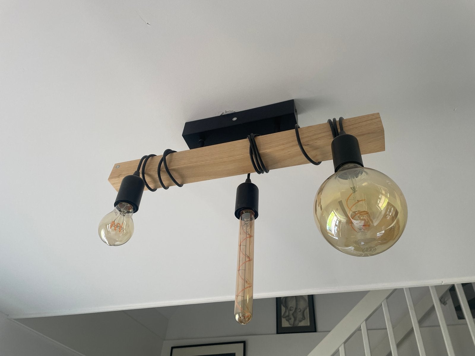 EGLO plafondlamp Townshend, Huis en Inrichting, Lampen | Hanglampen, Ophalen of Verzenden, Gebruikt, Hout, E27 (groot)