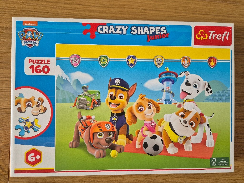 Puzzel Paw Patrol Crazy Shapes 160 stukjes, Ophalen of Verzenden, Meer dan 50 stukjes, Zo goed als nieuw, 6 jaar of ouder