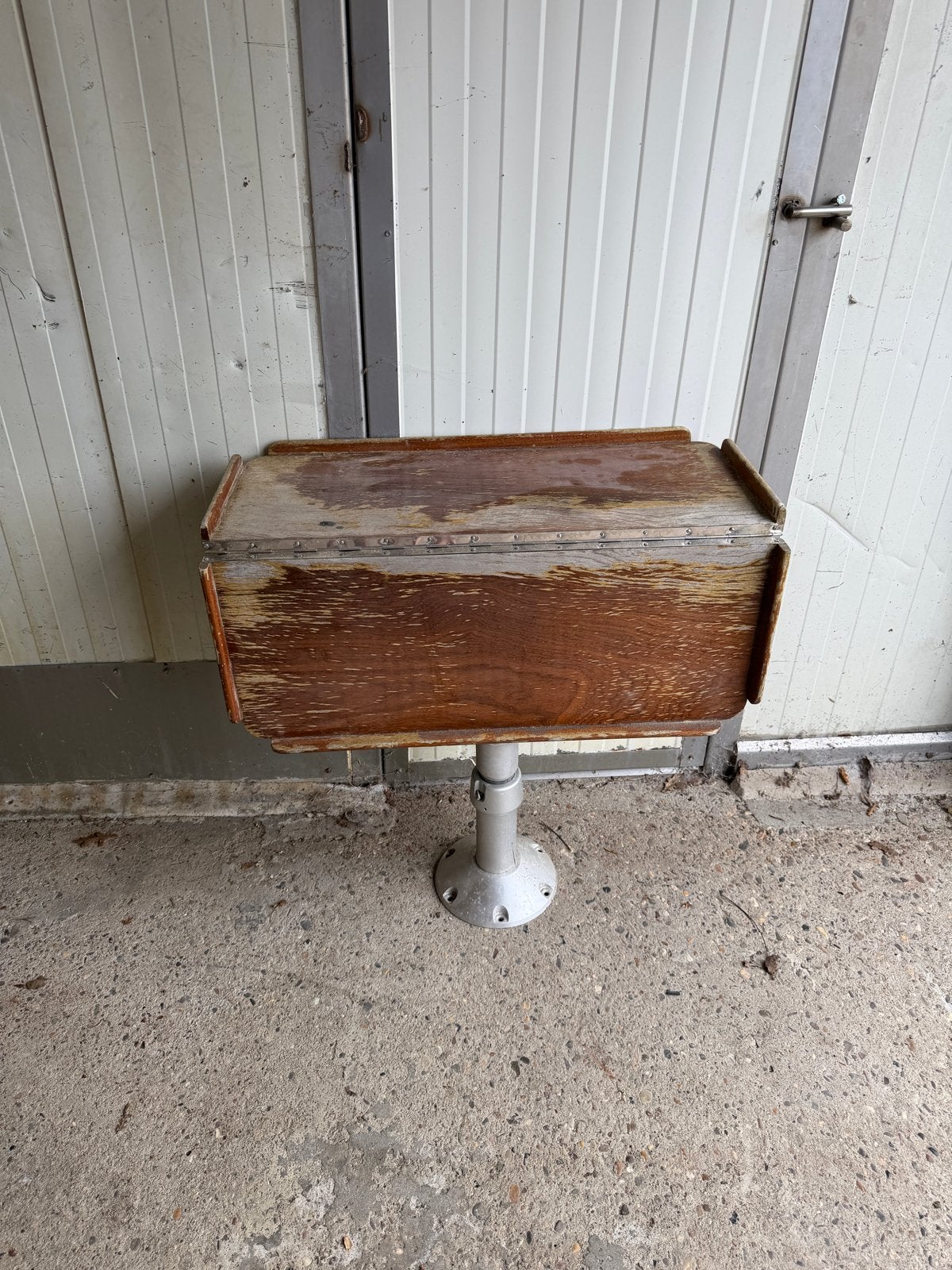 Houten klaptafel met aluminium poot, Watersport en Boten, Ophalen, Gebruikt, Interieur en Kussens