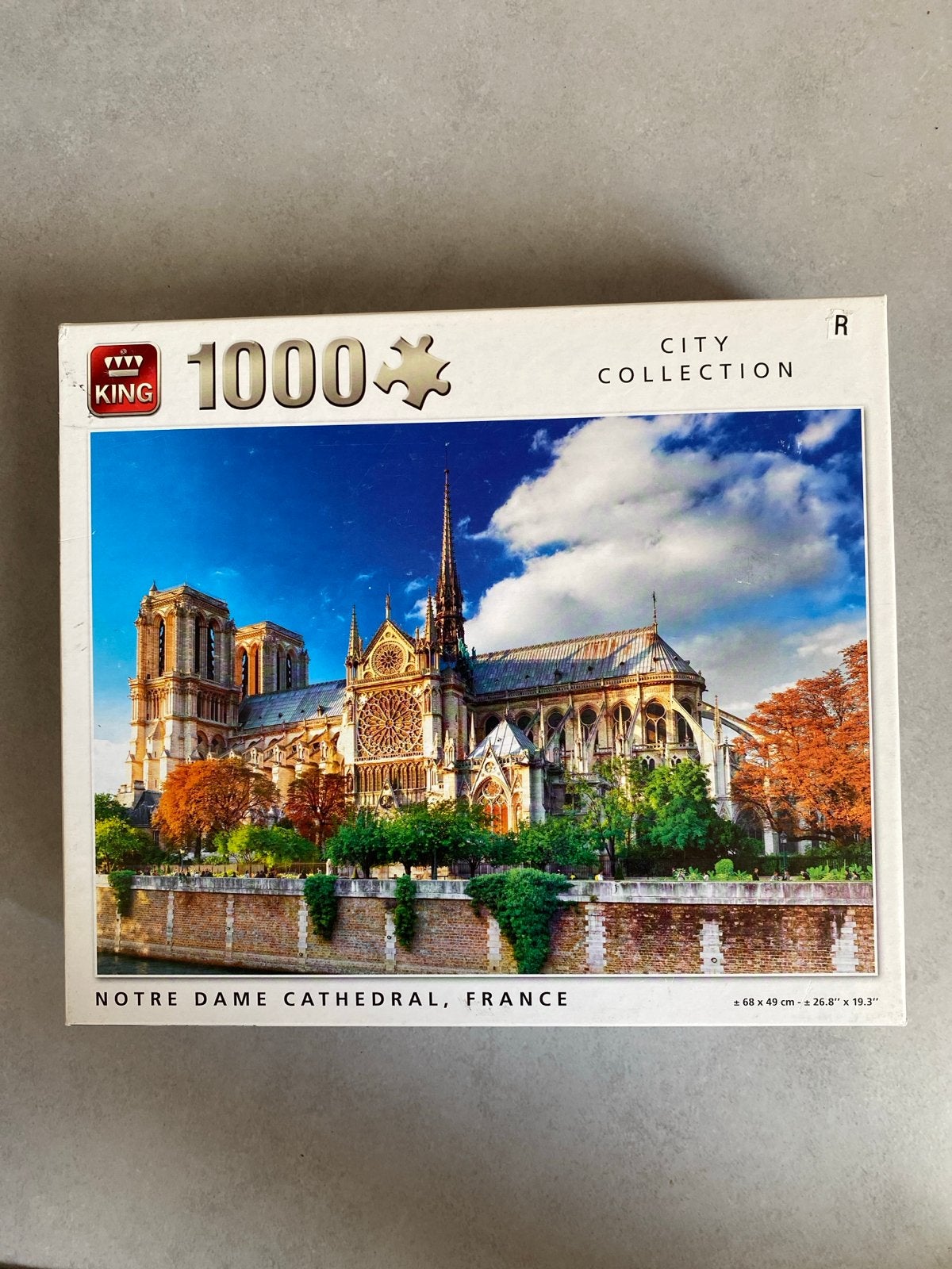 King Legpuzzel Notre Dame Kathedraal Parijs 1000 stukjes, Ophalen of Verzenden, 500 t/m 1500 stukjes, Gebruikt, Legpuzzel