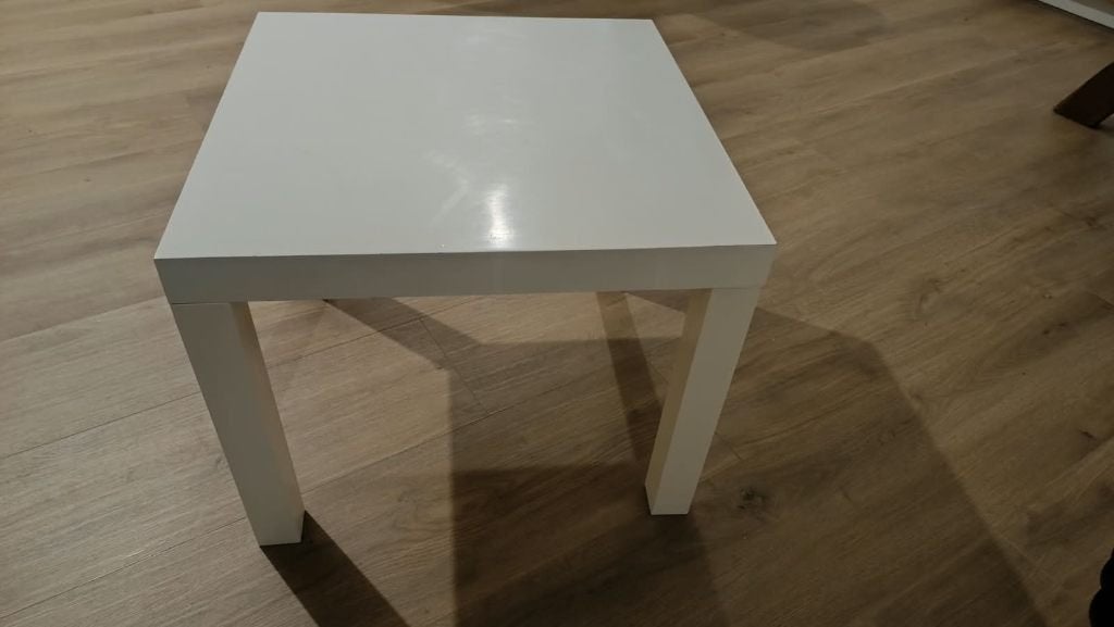 Wit tafeltje, Minder dan 55 cm, Vierkant, Zo goed als nieuw, Ophalen