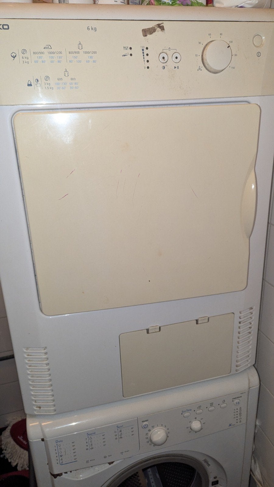 Beko droger - Werkt prima, weinig gebruikt, Witgoed en Apparatuur, Wasdrogers, 6 tot 8 kg, Ophalen, Gebruikt