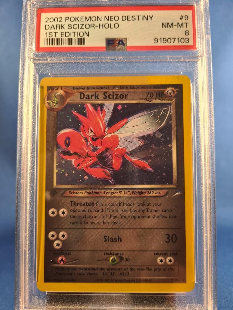 Dark Scizor 9/105 - Neo Destiny (1st edition) (PSA 8), Verzenden, Gebruikt