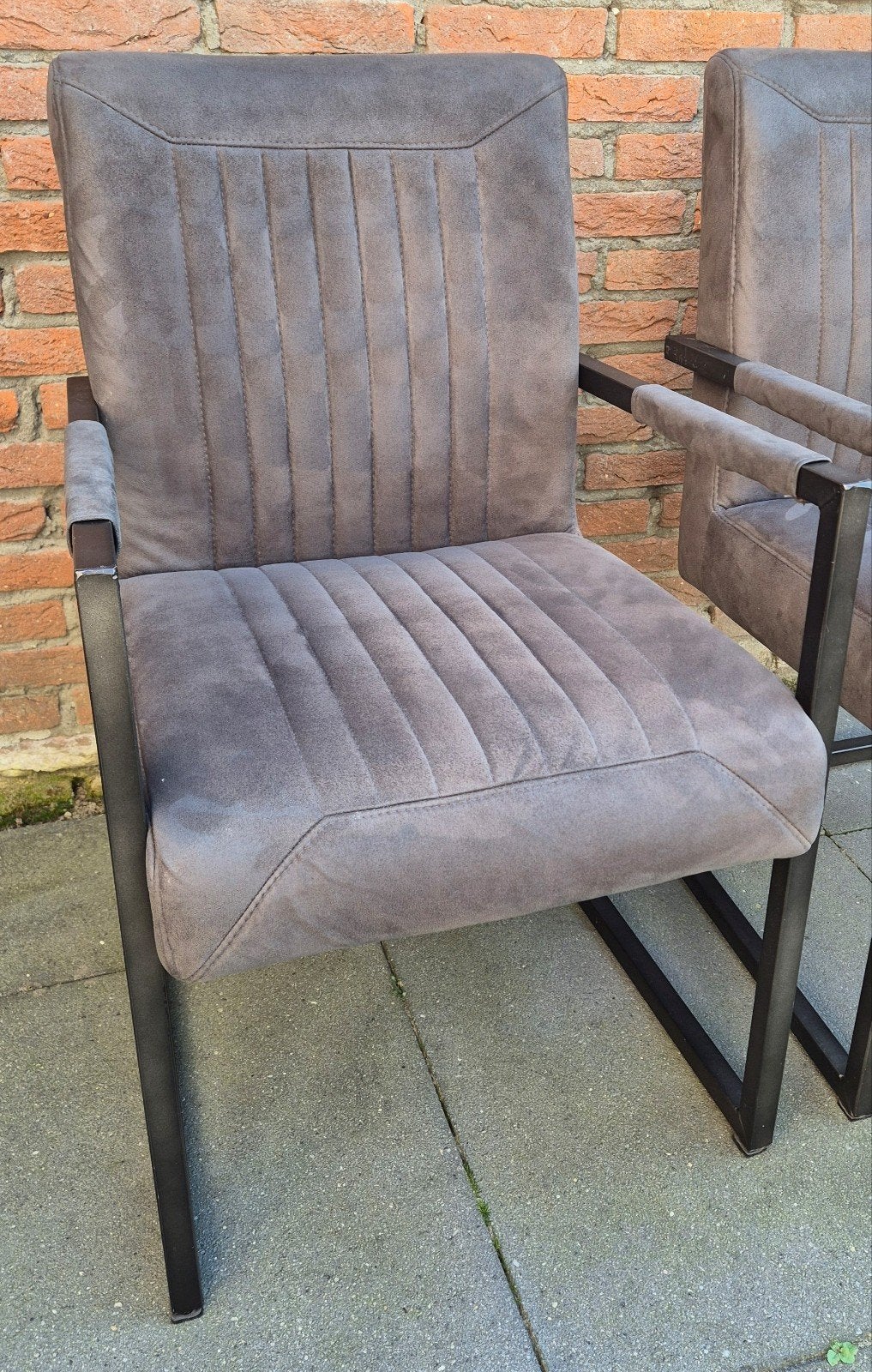 Eetkamerstoelen Grijs 2x  (Pronto Parantino), Ophalen, Twee, Zo goed als nieuw, Metaal