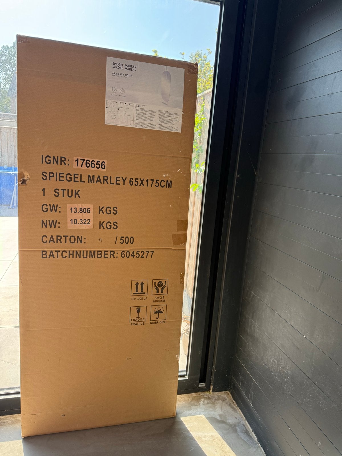 Nieuwe Spiegel Marley 65x175 cm - Ongeopend, Ophalen, Nieuw, 50 tot 75 cm, 150 tot 200 cm
