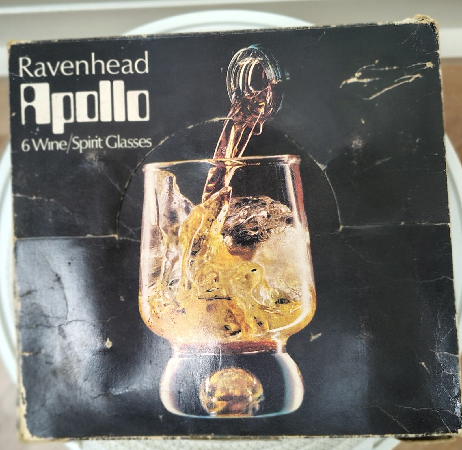 Vintage Ravenhead Apollo 6 Wijn/Spirit Glazen Set, Ophalen of Verzenden