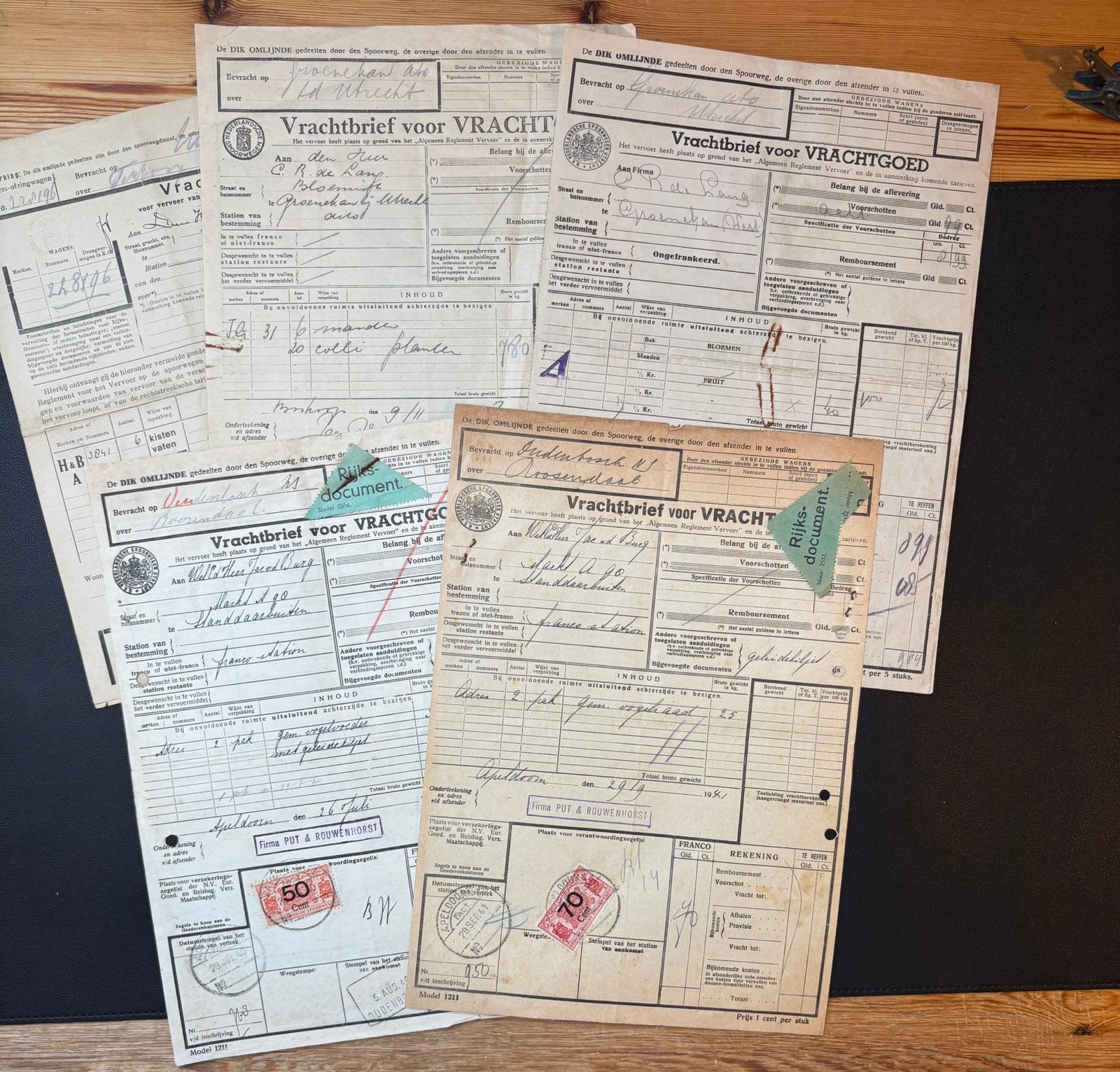 5 vrachtbrieven NS (jaren 20, 30 en 40) (3), Ophalen of Verzenden, Gebruikt, Trein, Overige typen